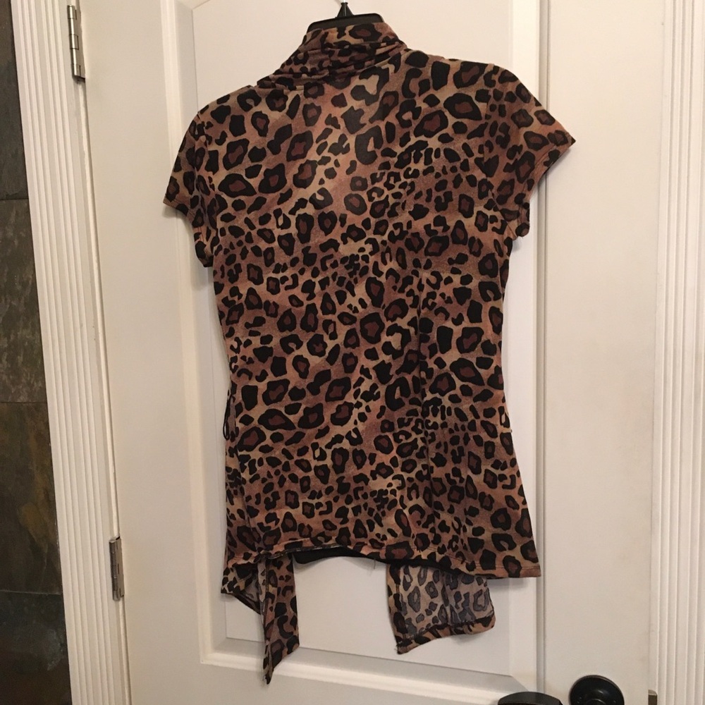 No Boundaries cheetah Print Cardigan L - Picture 2 of 3